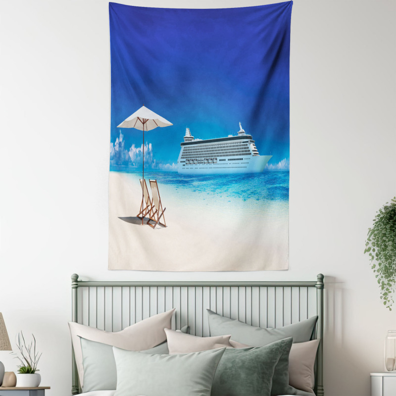 Beach Cruise Boat Trip Tapestry