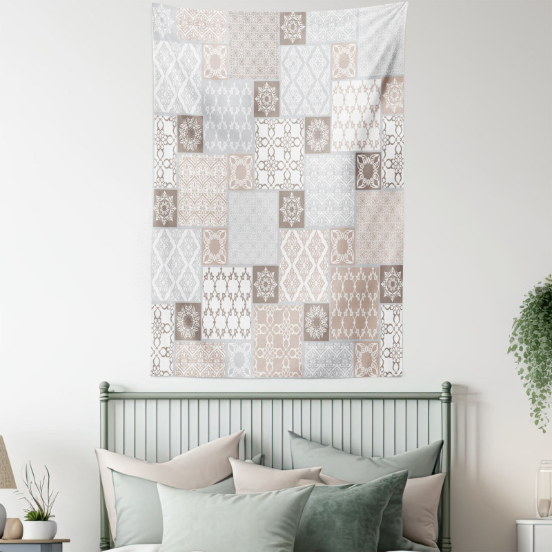 Pastel Oriental Motif Tapestry