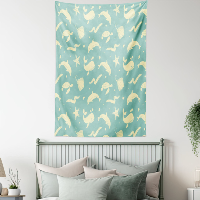 Soft Dolphin Turtle Starfish Tapestry