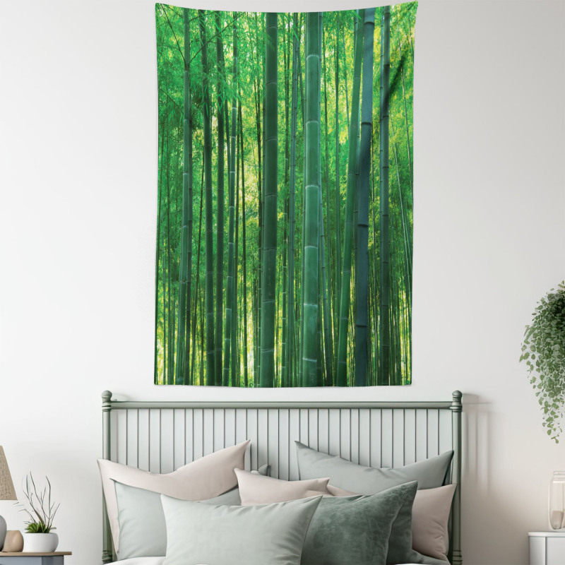 Green Wild Exotic Bamboo Tapestry