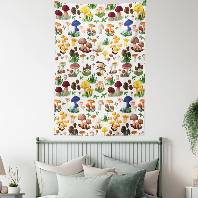 Mushrooms Wild Organic Tapestry