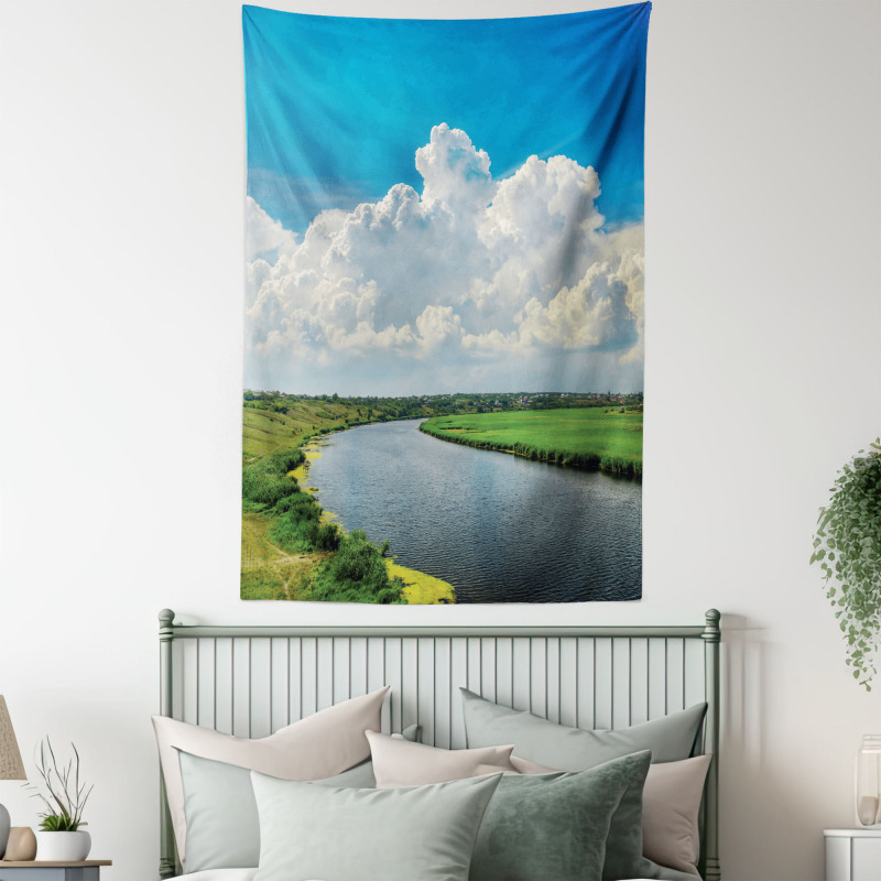 Clouds River Meadows Tapestry