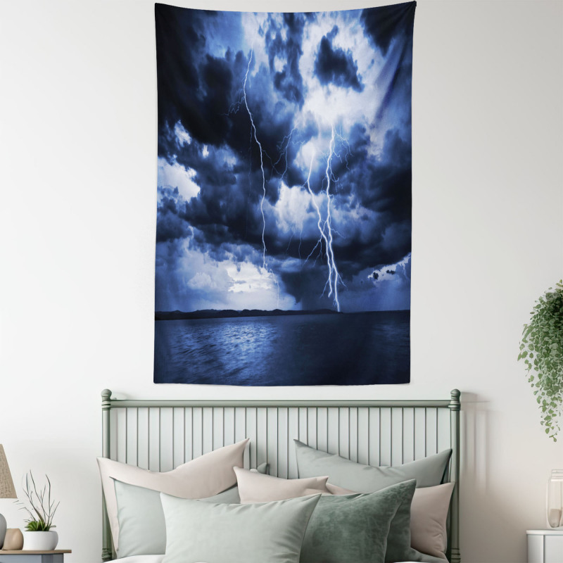 Rain Clouds Storm Rays Tapestry