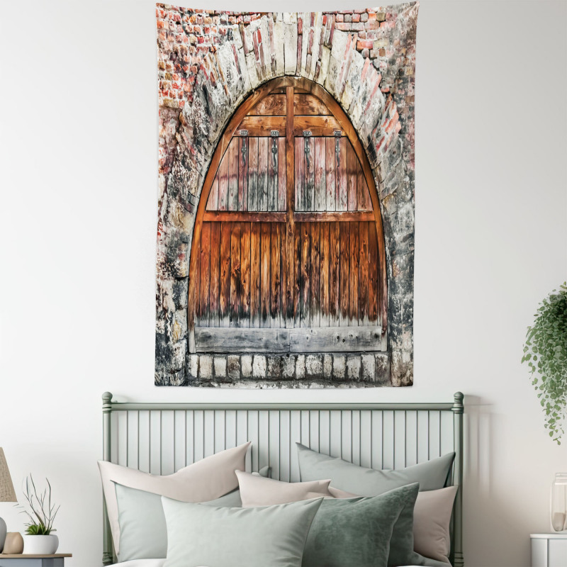 Brick Stone Oval Gate Tapestry