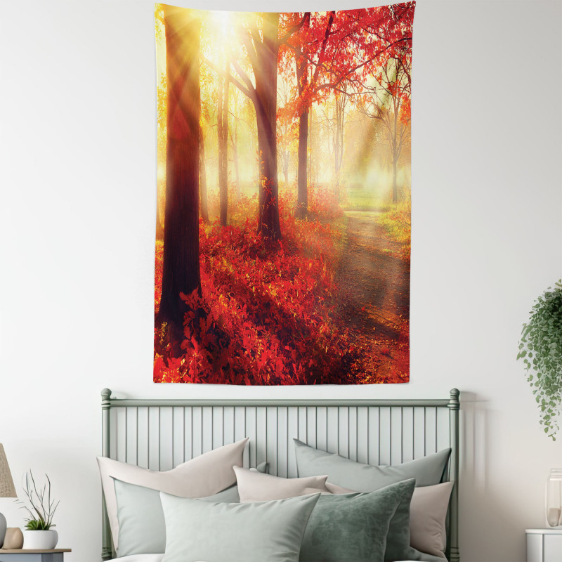 Misty Morning in Forest Tapestry