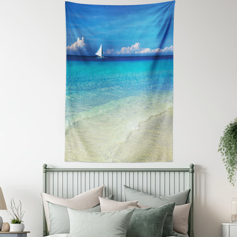 Exotic Seashore View Tapestry