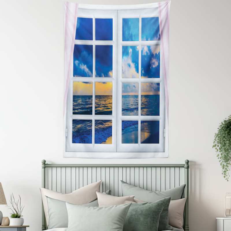 Sunset Sea Scenery Tapestry