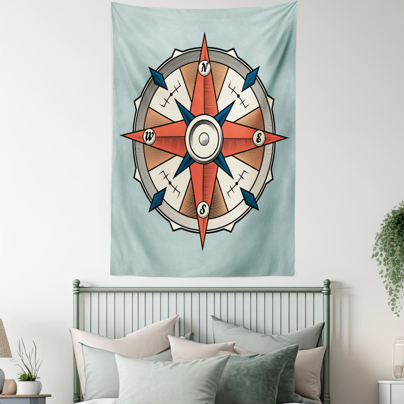 Cruise Compass Grunge Tapestry