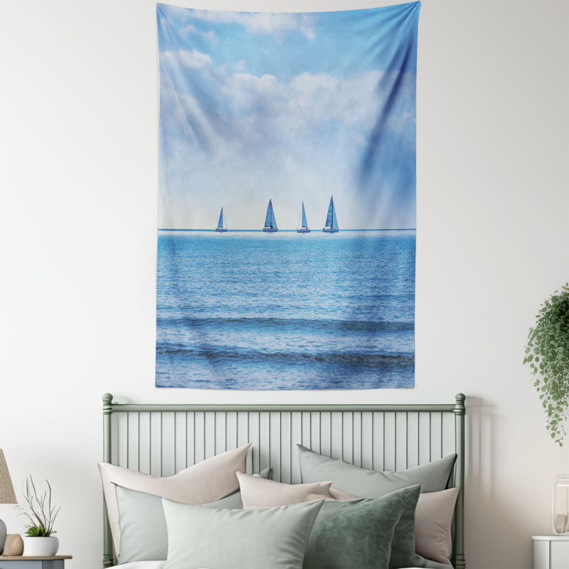 Sailing Boat on Ocean Tapestry