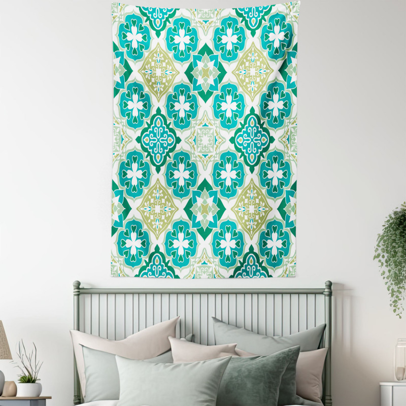 Geometric Colored Tiles Tapestry