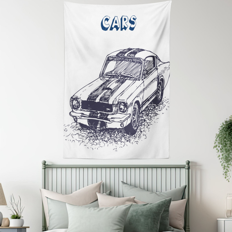 Sports Car Grunge Tapestry