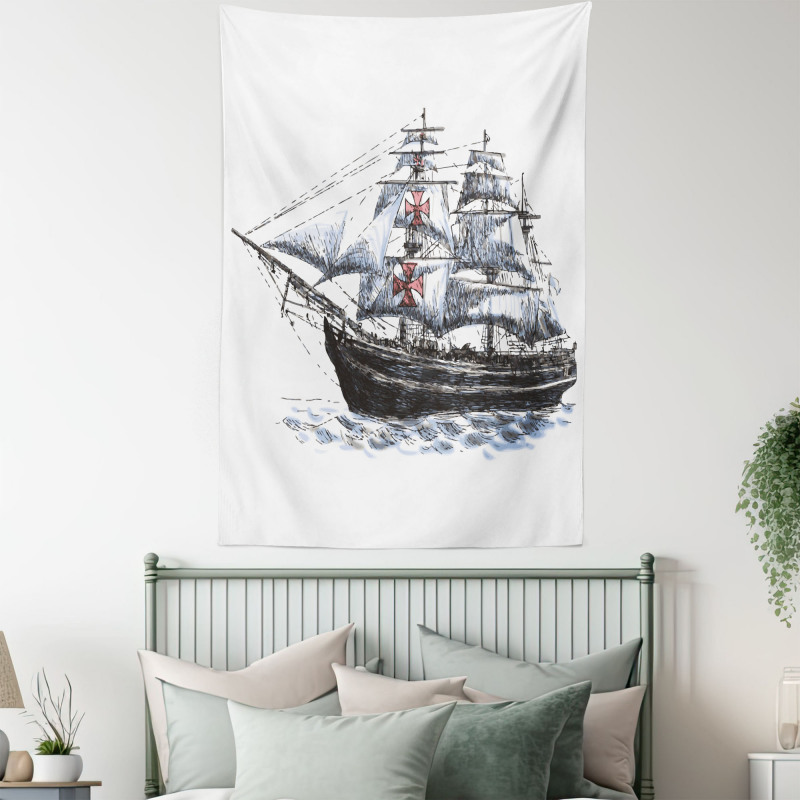Columbus Ship Sailing Tapestry