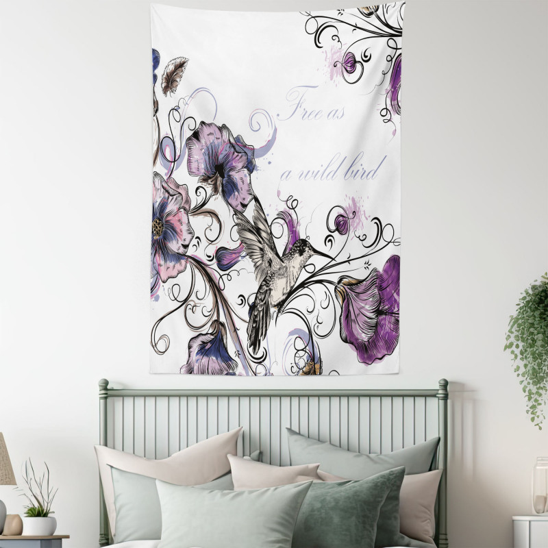 Ornate Flowers Leaves Tapestry