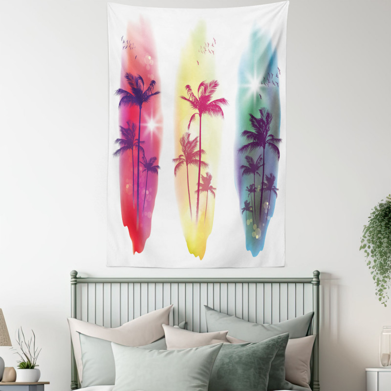 Palm Trees Seagulls Tapestry
