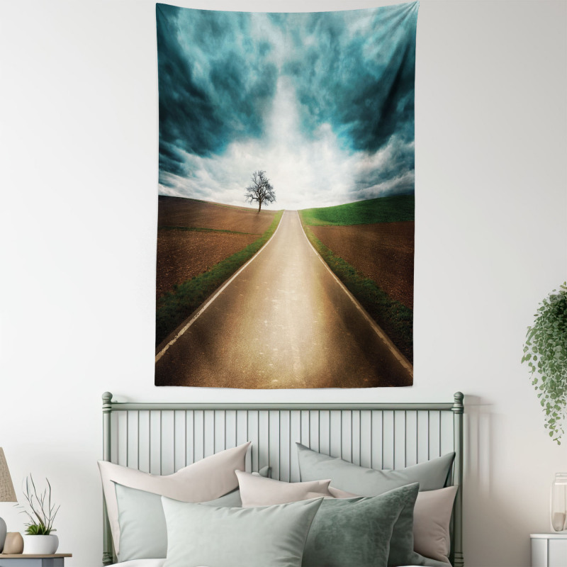 Roads Travel Clouds Tapestry