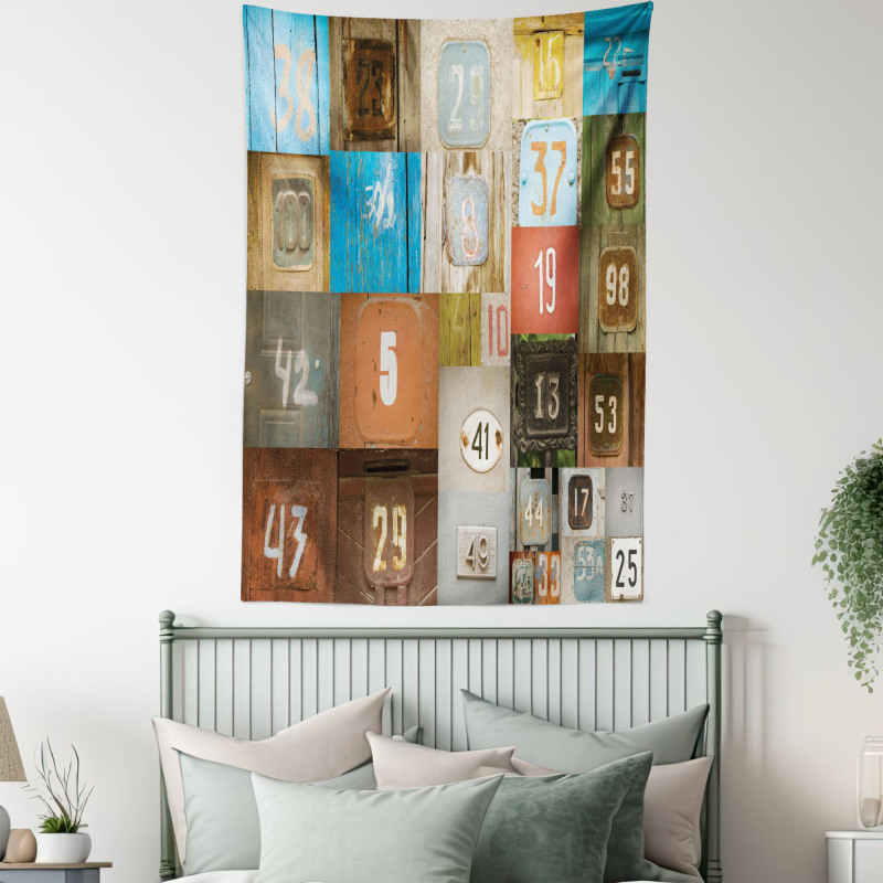 Nostalgic Door Numbers Tapestry