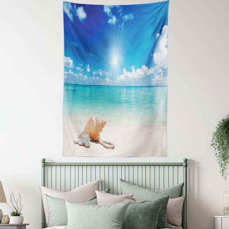 Seashells Tropical Beach Tapestry