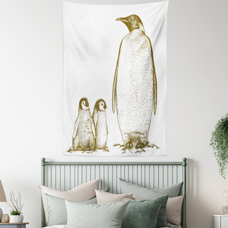 King and Baby Penguin Tapestry