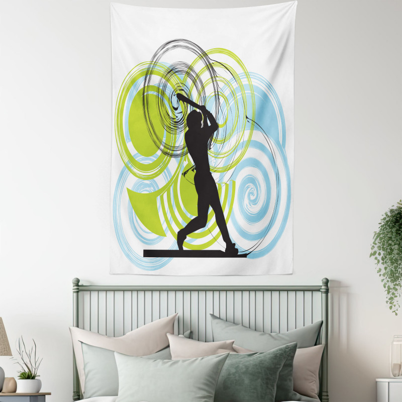 Baseball Player Circles Tapestry