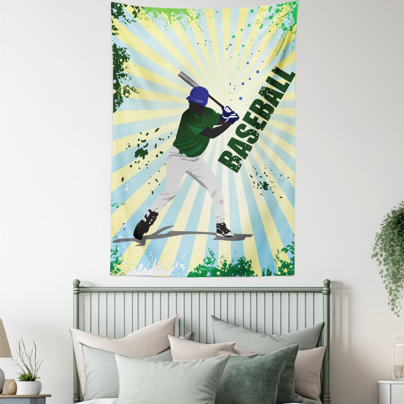 Grunge Baseball Pop Art Tapestry