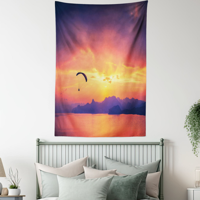 Paragliding at Sunset Tapestry