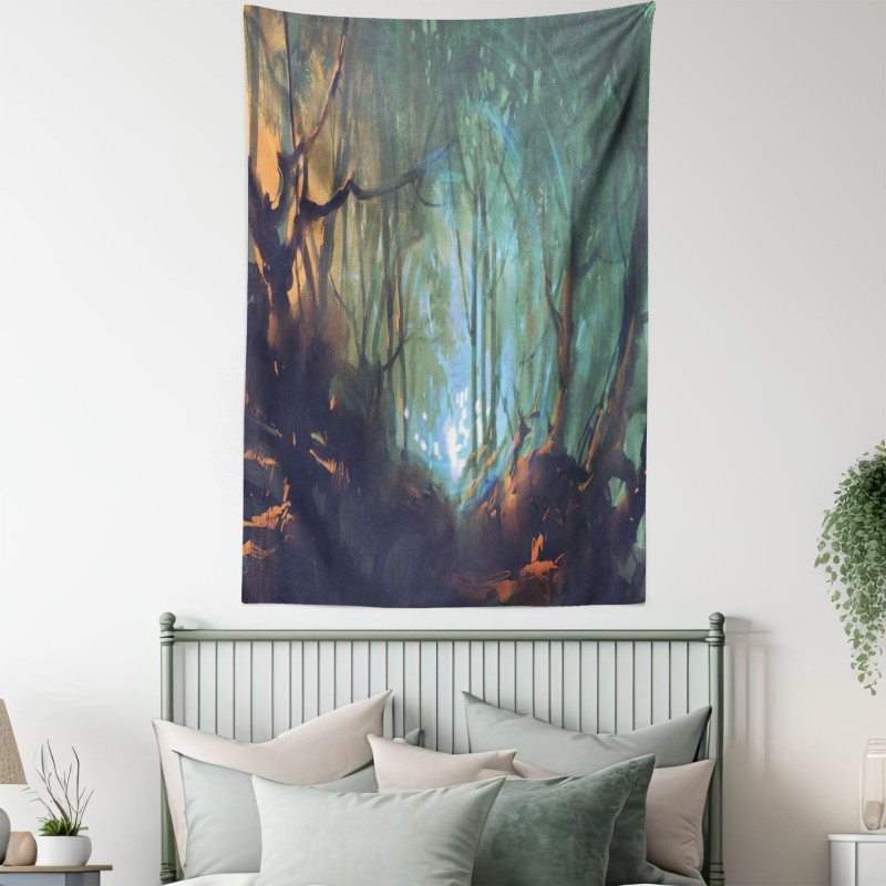 Mystic Dark Forest Tapestry