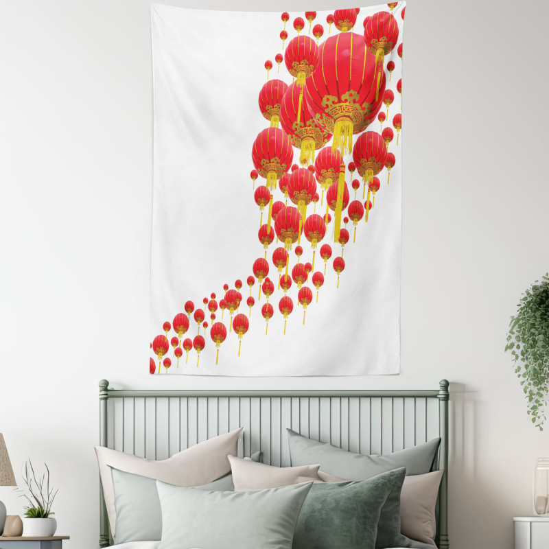 Chinese Lanterns in Sky Tapestry