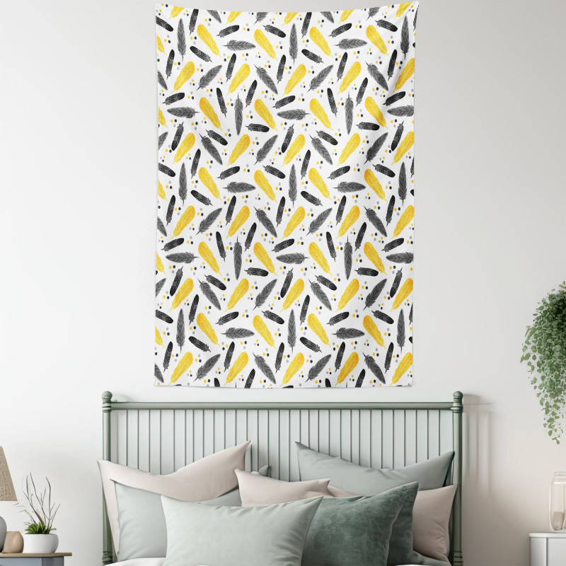 Feathers Retro Dots Tapestry