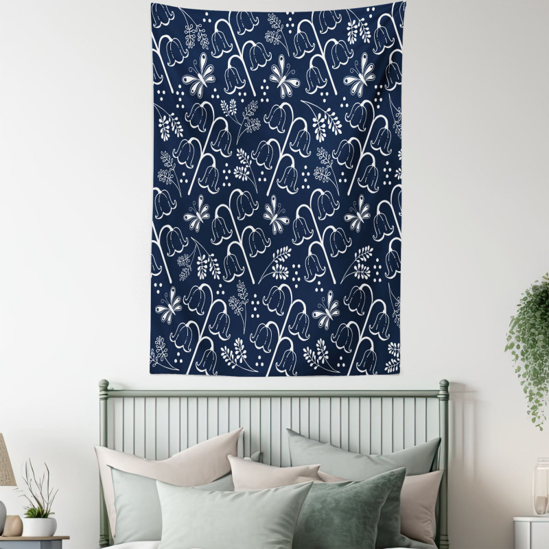 Hand Drawn Leaf Branch Tapestry