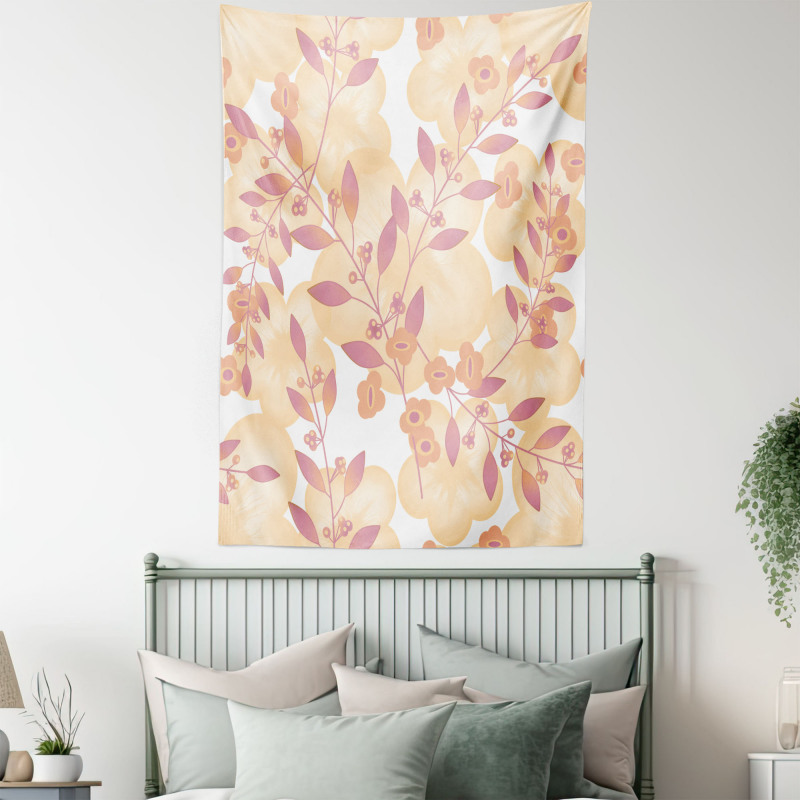Floral Art Berry Pastel Tapestry