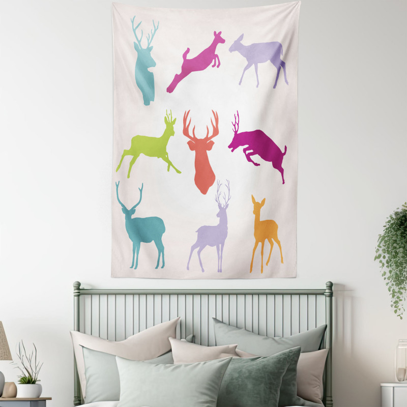 Colorful Jumping Animals Tapestry