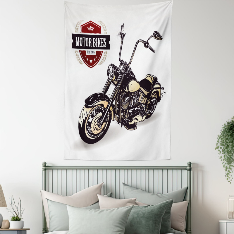 Old Classic Motorcycle Tapestry