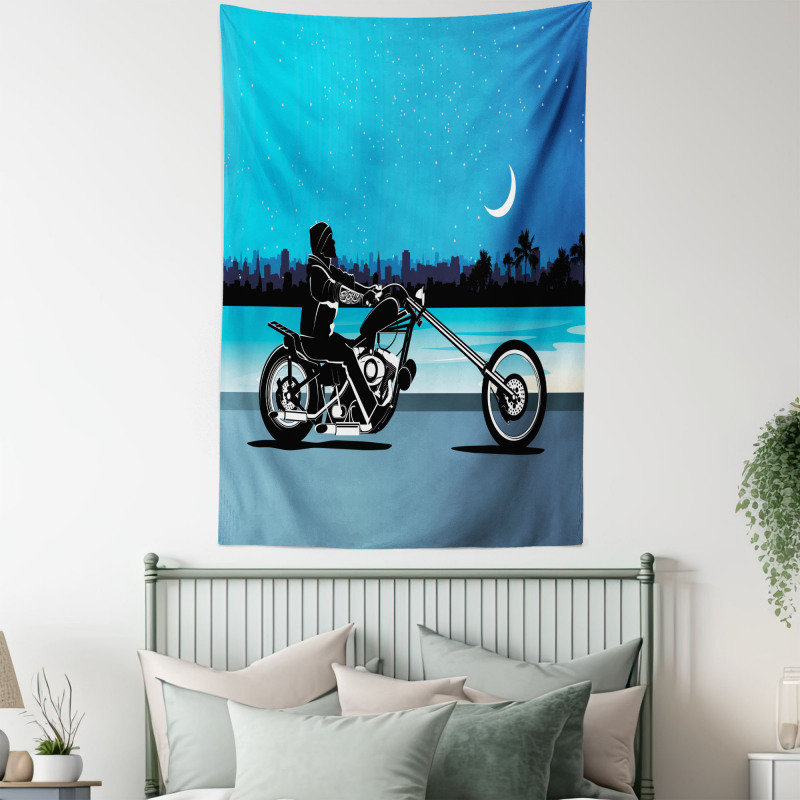 Chopper Motorcycle Tapestry