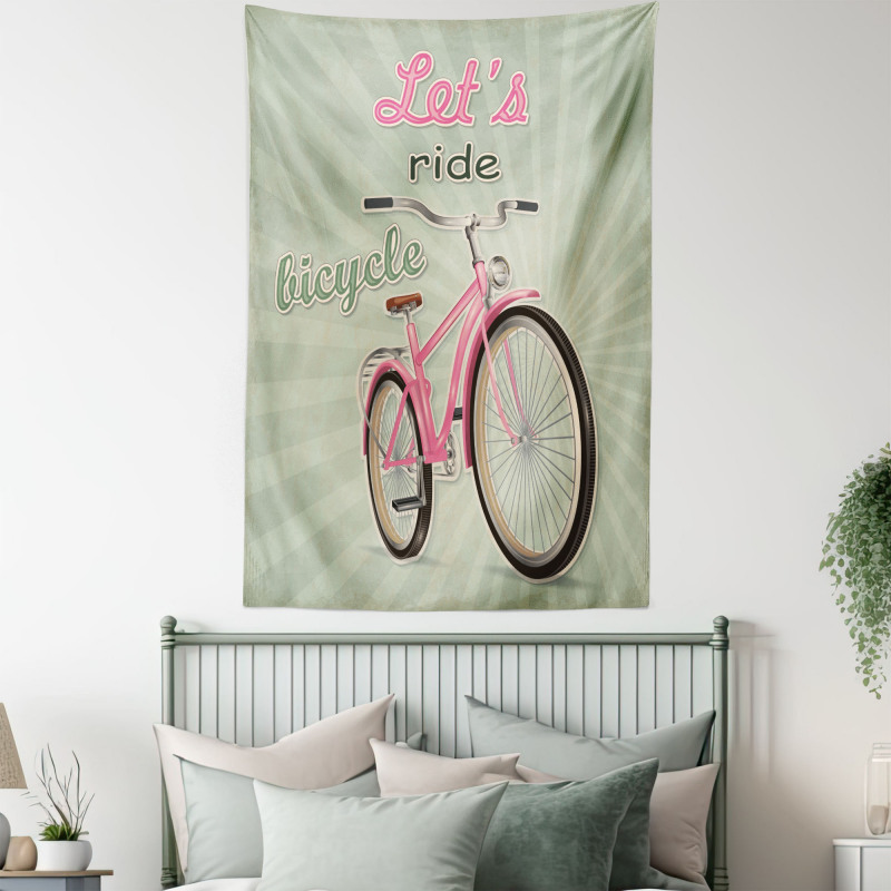 Retro Pop Art Bike Tapestry