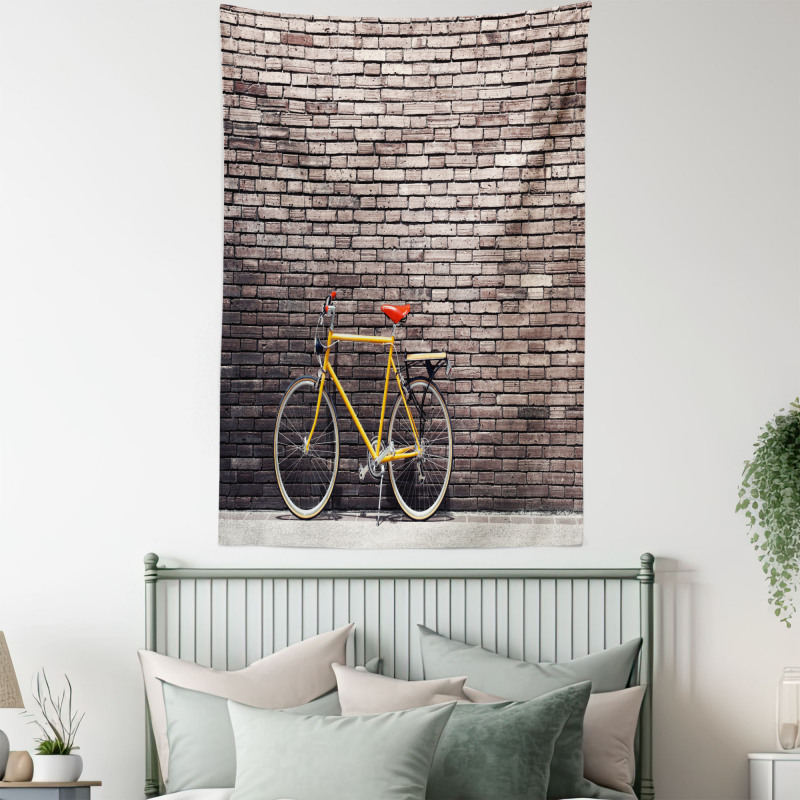 Retro Bicycle on Wall Tapestry