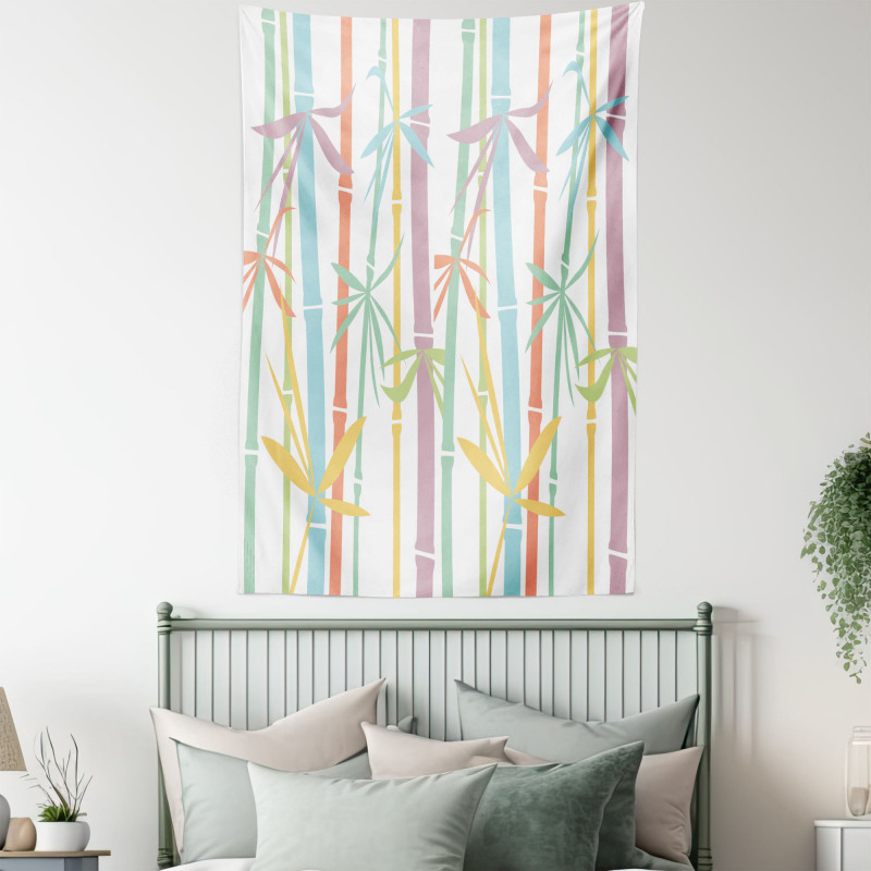 Colorful Bamboo Tree Tapestry