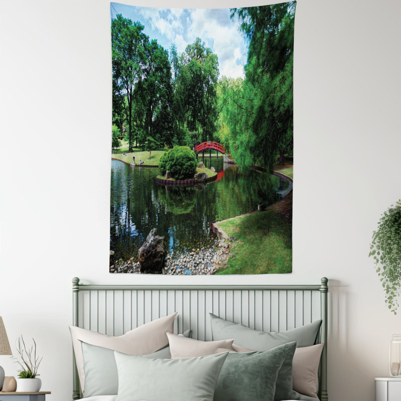 Japanese Garden Lake Tapestry