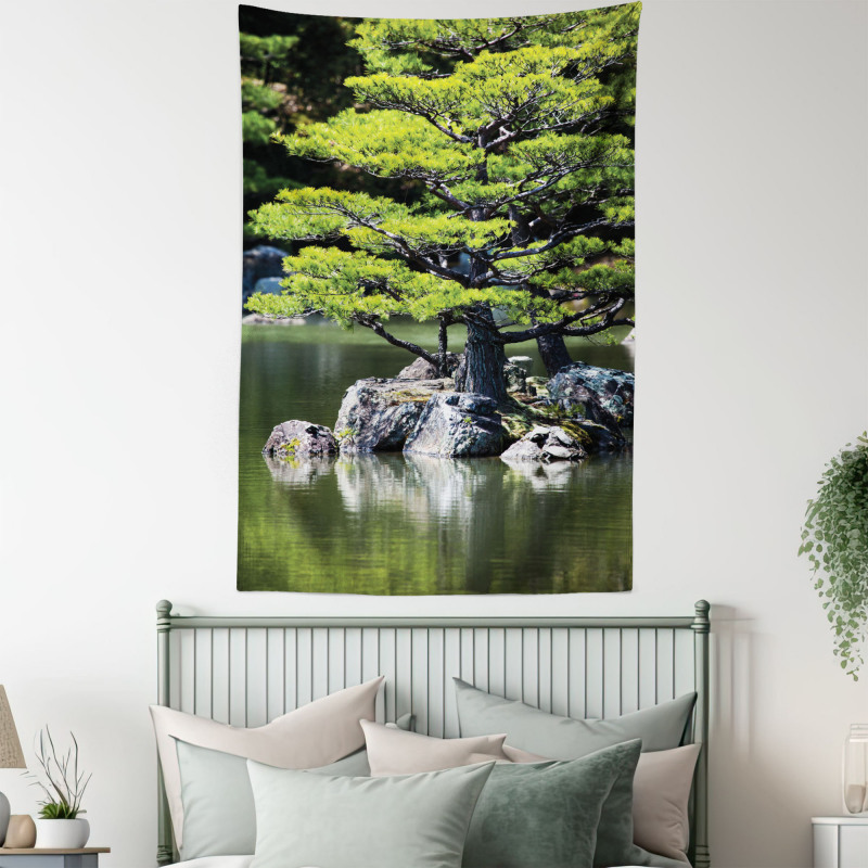 Pine Tree in Lake Tapestry