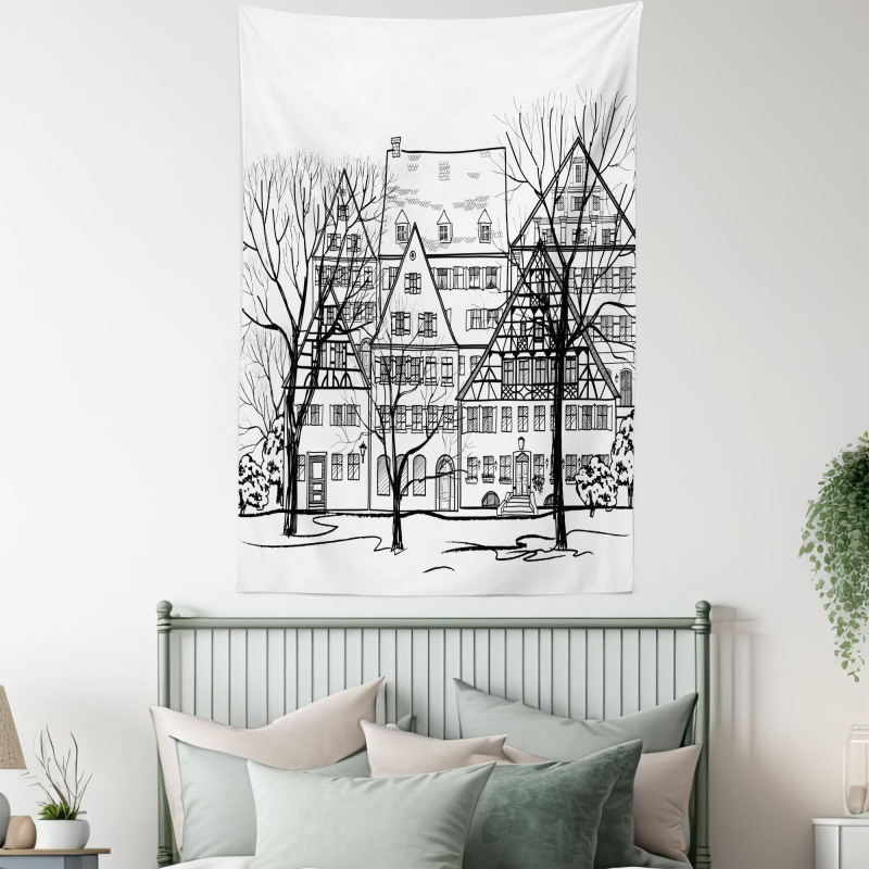 European Town Street Tapestry