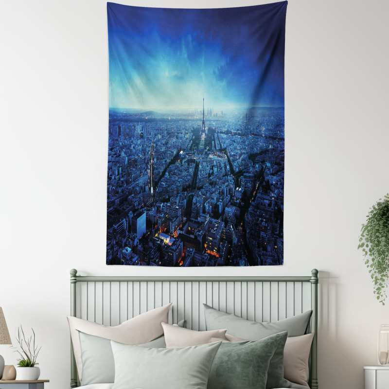 Eiffel Tower Cityscape Tapestry