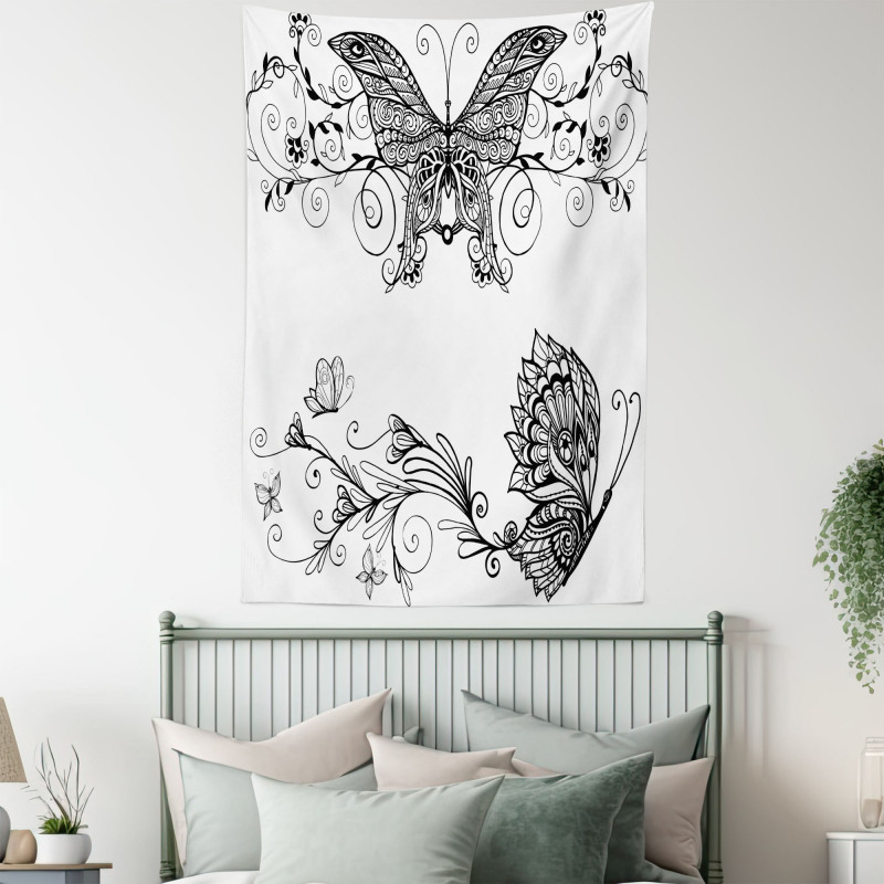 Butterfly Floral Tapestry