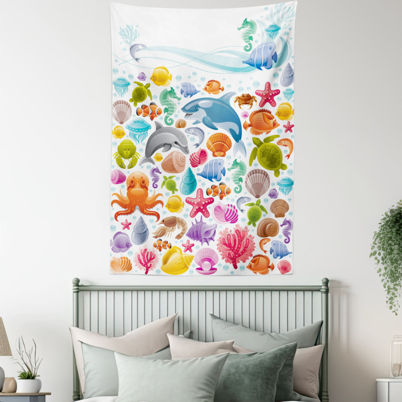 Ocean Fauna Design Tapestry