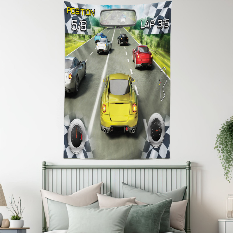 Sports Racing Theme Tapestry