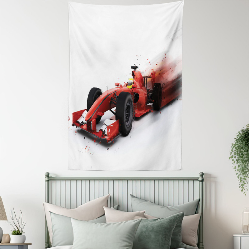 Formula Auto Racing Design Tapestry