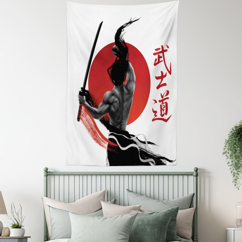 Samurai at Practice Ornate Tapestry