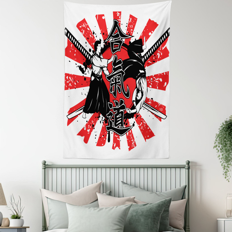 Aikido Samurai Fight Tapestry