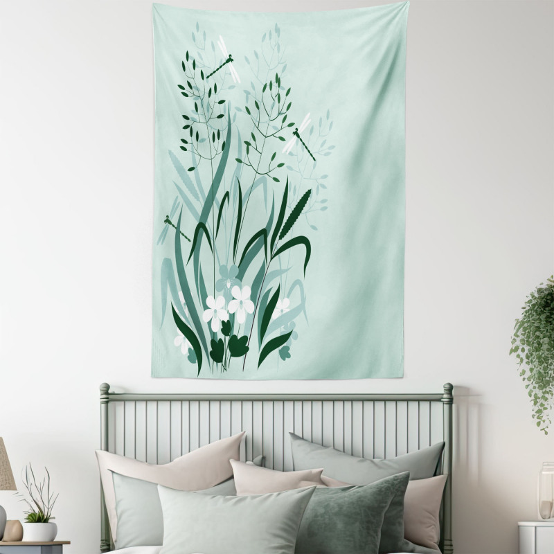 Dragonflies Wild Grass Tapestry