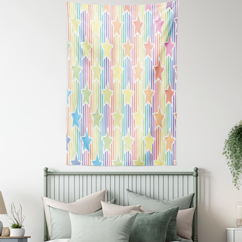 Star Rainbow Stripes Tapestry