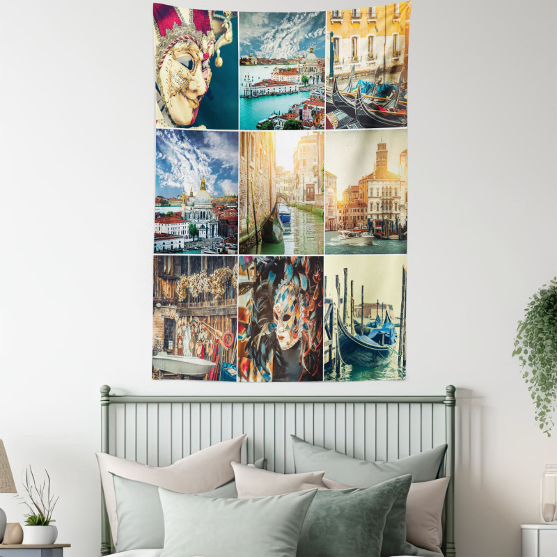 Venice Masks Canals Tapestry