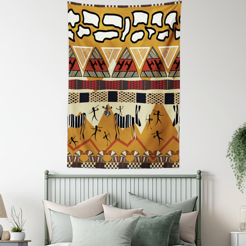 Hunt Zebra Tribe Ethnic Tapestry